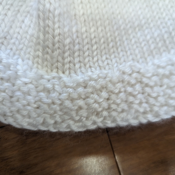 2/$18. Hand knitted newborn white hat. - Picture 2 of 2